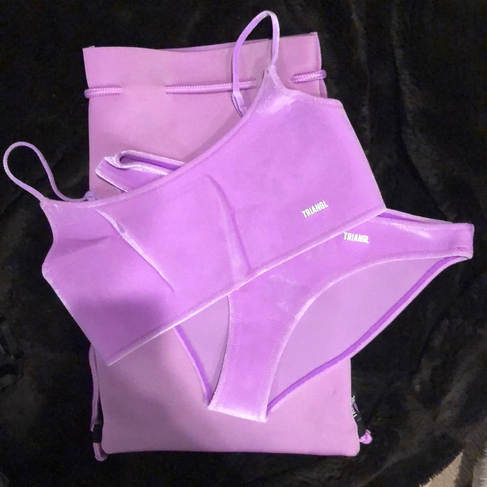 Lilac Velvet Triangl Bikini